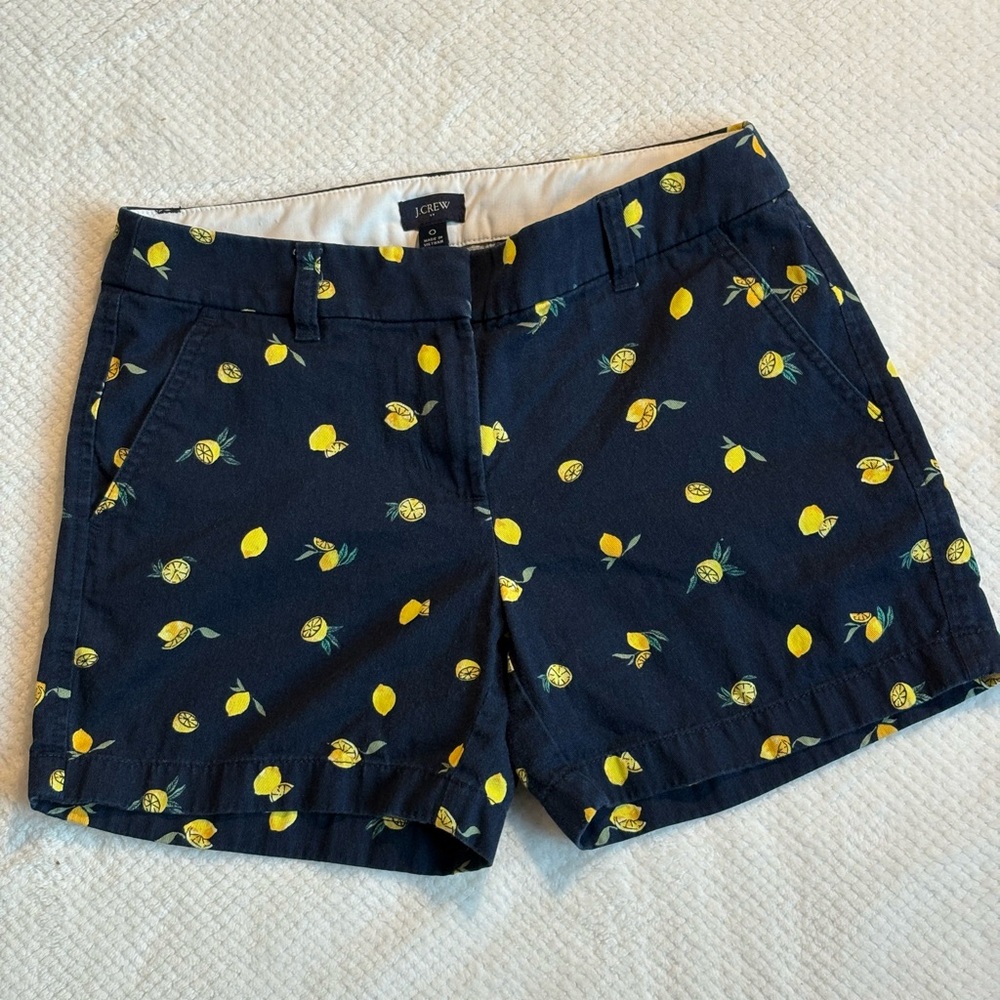 J. Crew navy and Yellow Bermuda Shorts with lemons white shirt included bundle